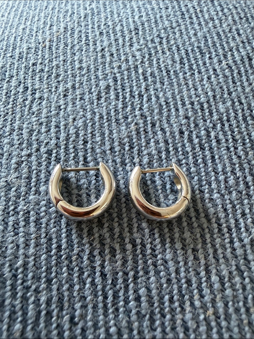Silver huggy hoops